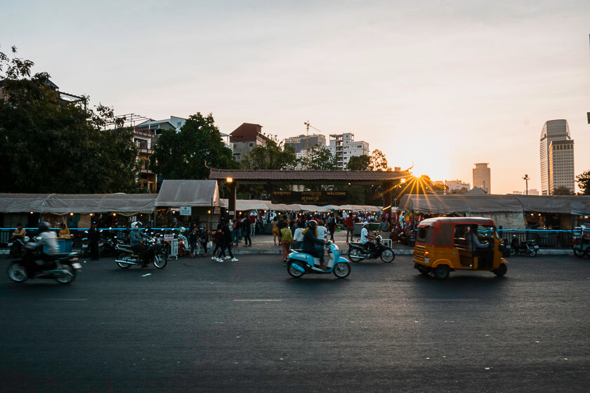 Night market in Phnom Penh.