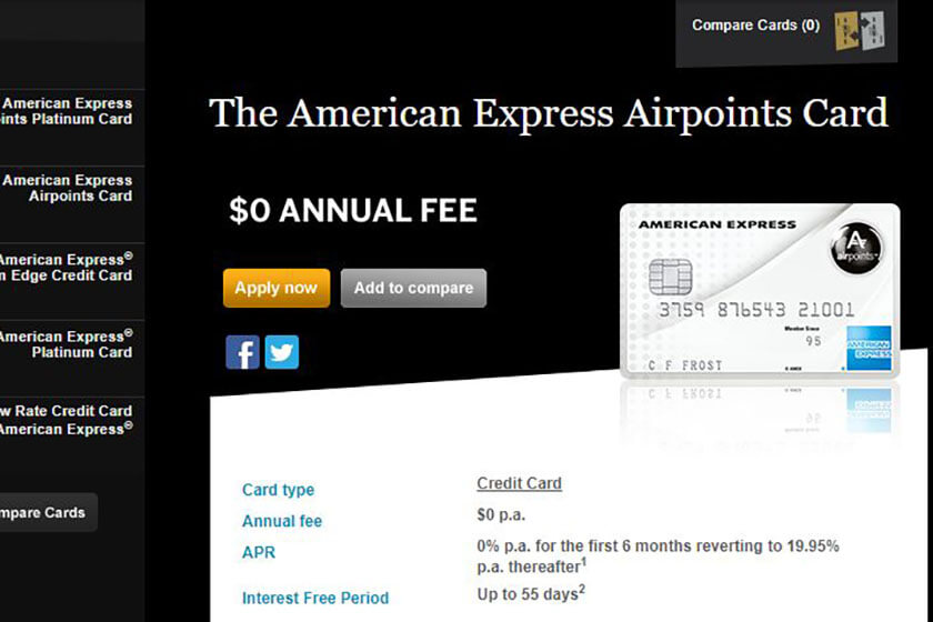 American Express Airpoints Card.