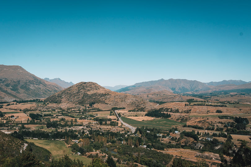 Views over Arrowtown are similar to Glenorchy and Wanaka.