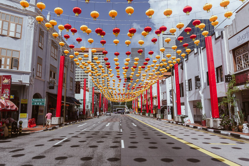 Chinese New Year Lanterns in Singapore's China Town.