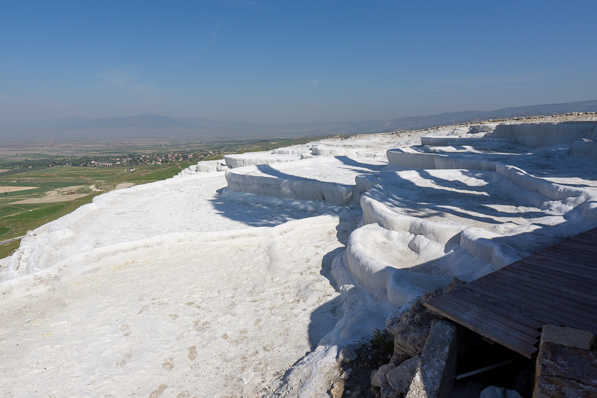 No water in the terraces at Pamukkale.
